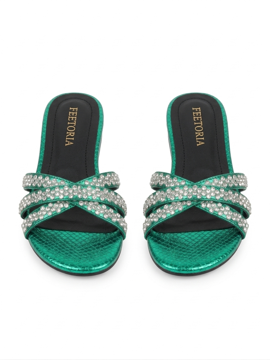 Emerald Green Crystal Cross